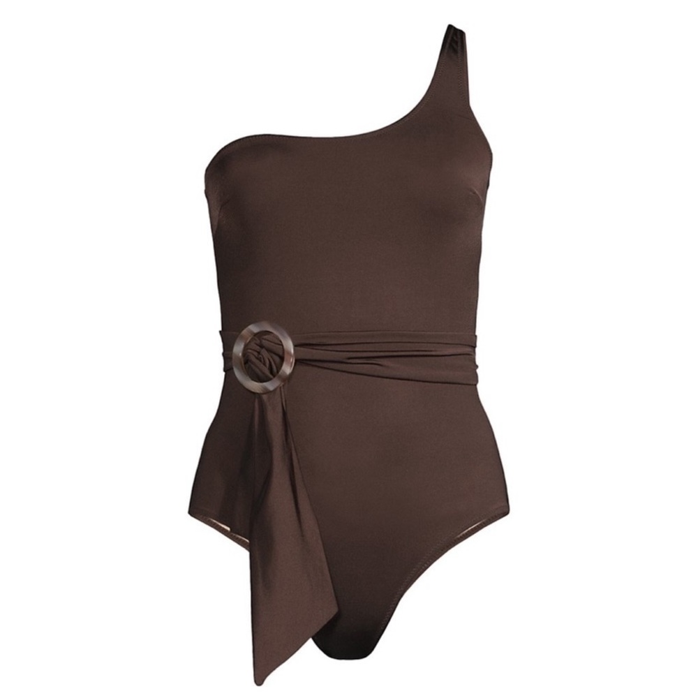 Evarae brown one shoulder swimsuit